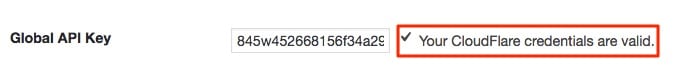 CloudFlare Correct Credentials