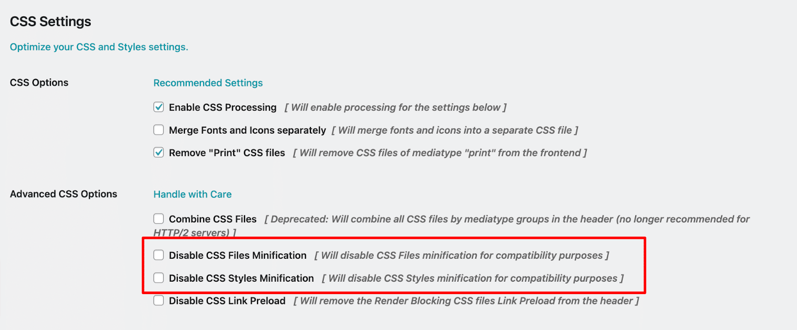 Fast Velocity Minify JavaScript minification settings