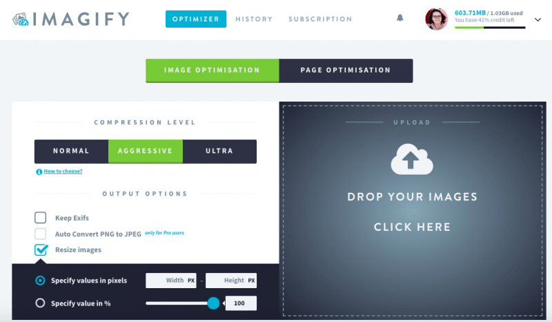 Imagify image compression tool