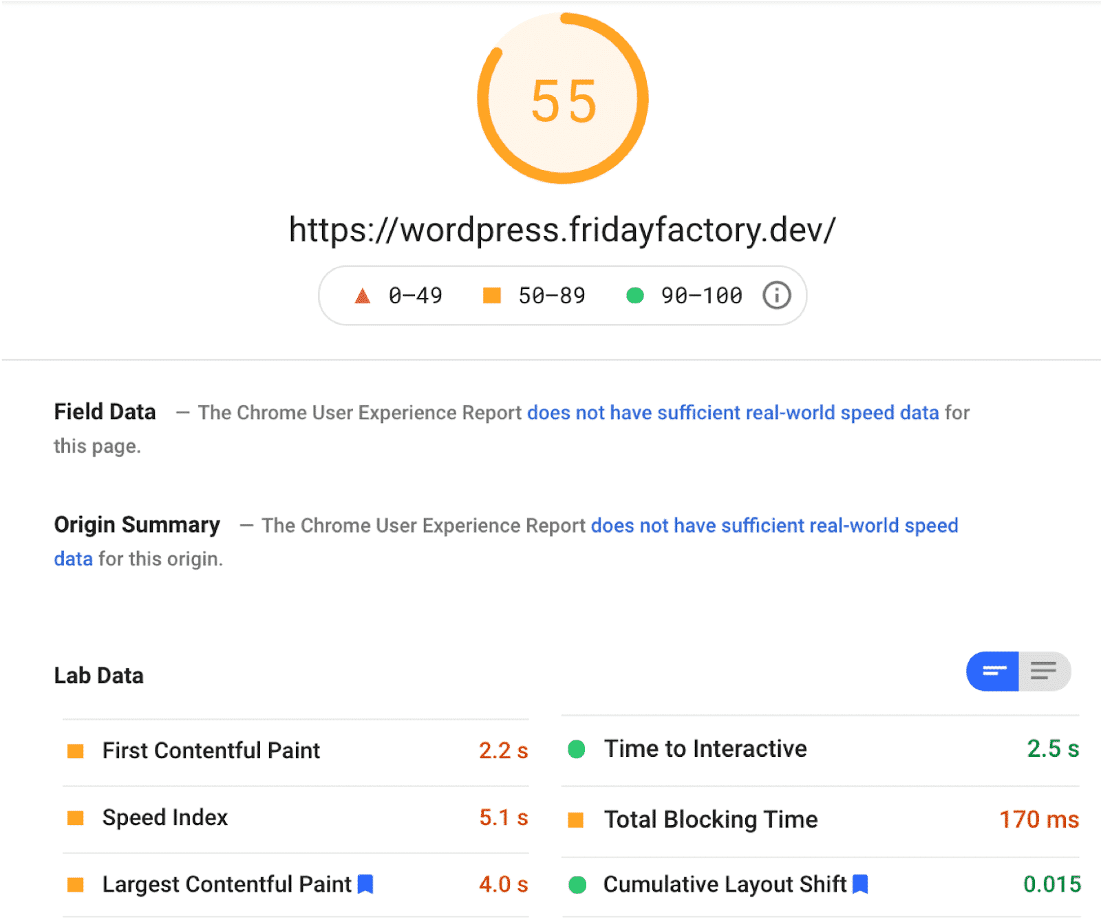 OceanWP’s result with content - Source: PSI mobile
