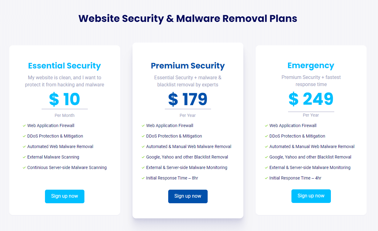 Quttera Pricing Plans – Source: Quttera
